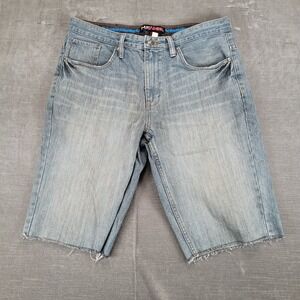 Hawk Jeans Men's Size 34 Light‎ Wash Denim Cut Off Shorts Skater
